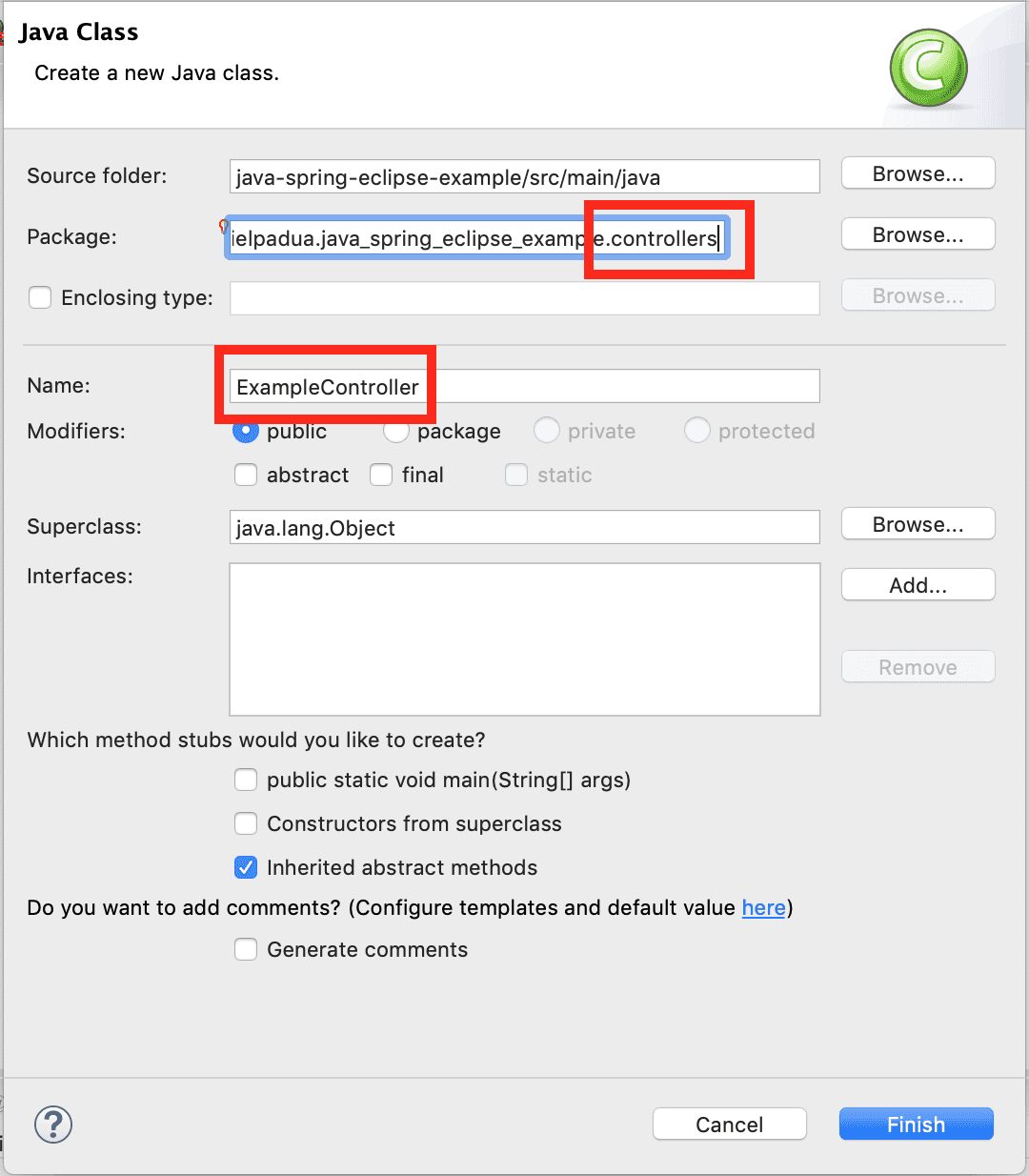Creating ExampleController