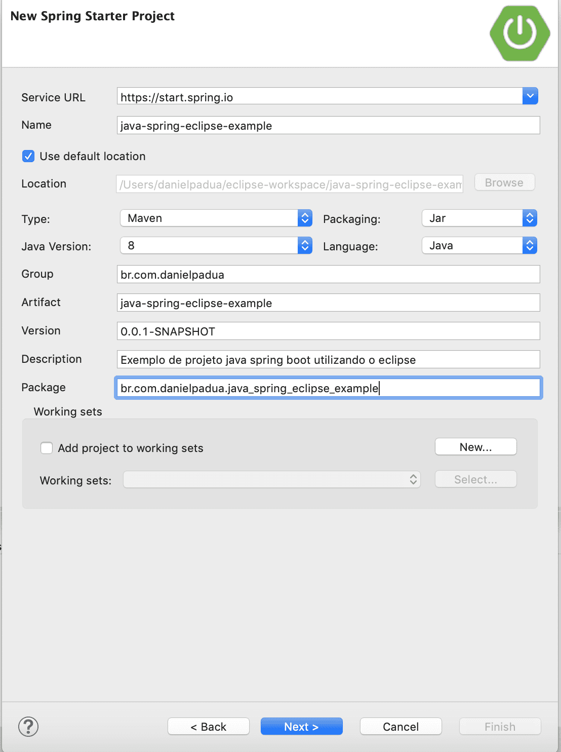 Starting the project using Maven
