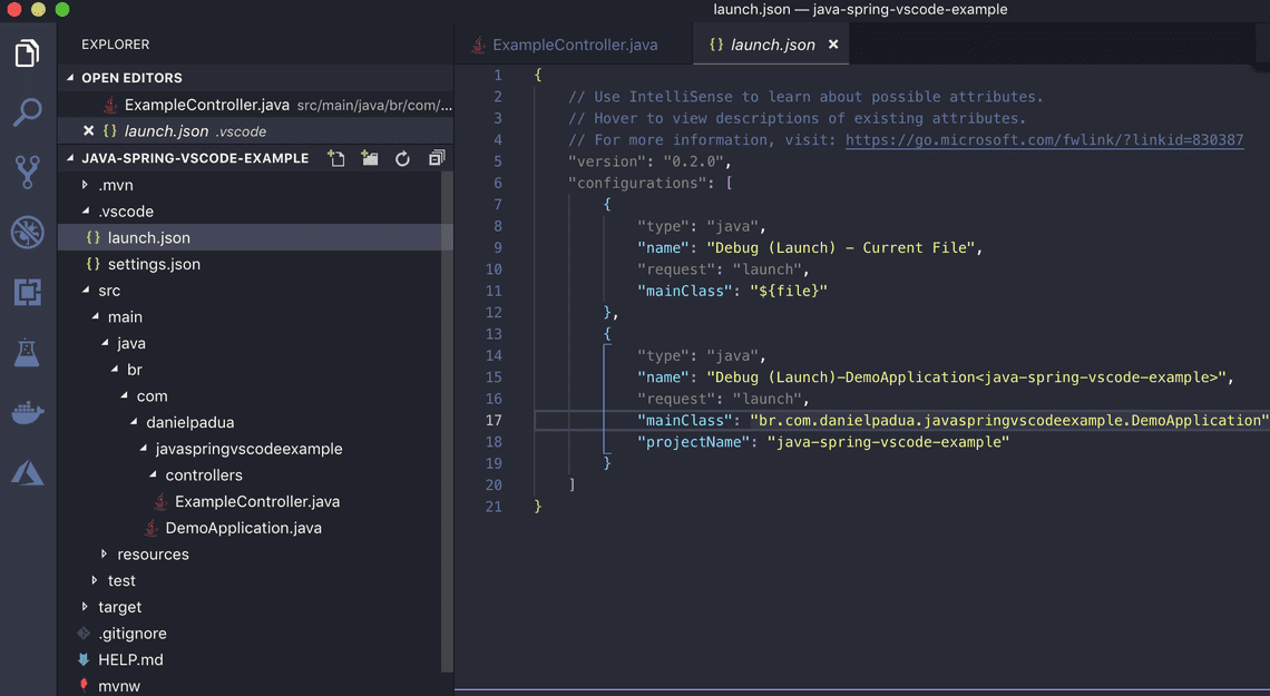 launch json java vscode